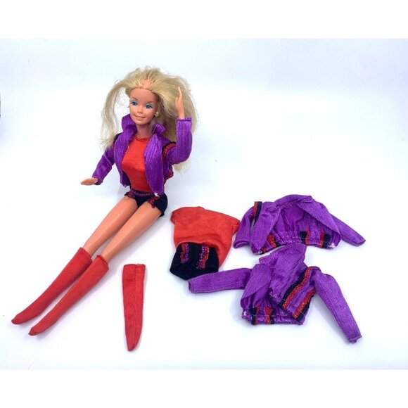 Vintage 1980 Rollerskating Barbie and Extra Accessories & Disco Jackets no boots - Picture 1 of 5